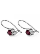 925 فضة 14k 583 Ruby أقراط vec053s روسي سوفيتي الاتحاد السوفيتي أسلوب فينتاج آرت ديكو style